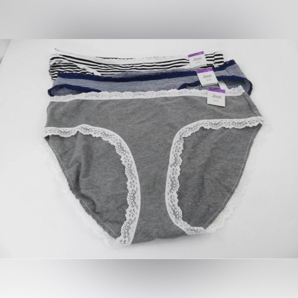 JENNI Women’s Lace Trim Bikini Underwear Set of Three,  XXL